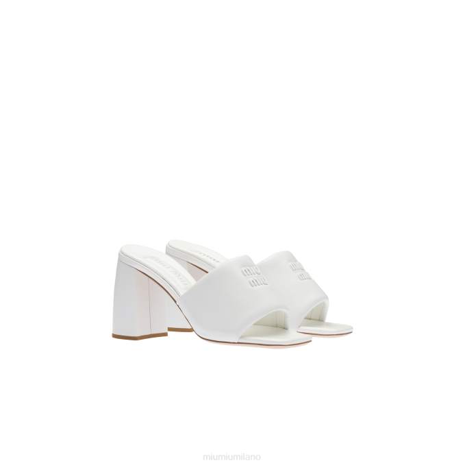 Sandali in pelle Miu Miu BDN6225 scarpe bianco