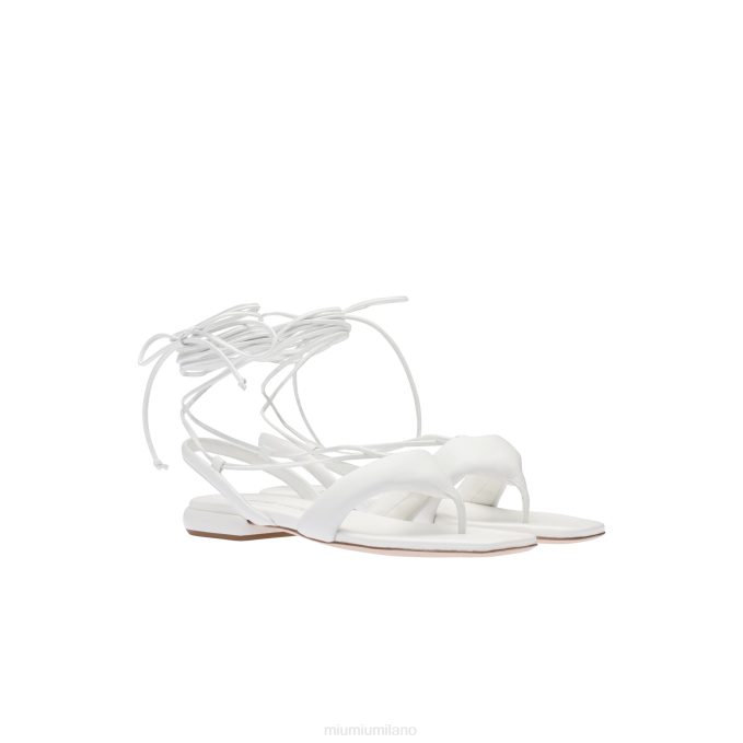 sandali infradito in pelle Miu Miu BDN6227 scarpe bianco
